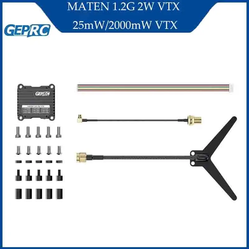 GEPRC MATEN 1,2G 2 Вт VTX 25 МВт/2000 МВт VTX передатчик модуль передачи 1080 МГц-1360 МГц для FPV гоночного дрона дальнего действия
GEPRC MATEN 1,2G 2 Вт VTX 25 МВт/2000 МВт VTX передатчик модуль передачи 1080 МГц-1360 МГц для FPV гоночного дрона дальнего действия