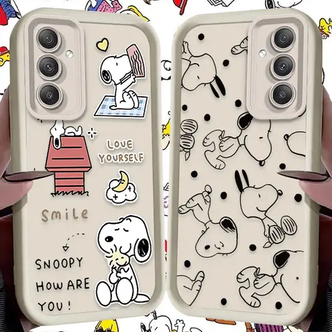 Funda bonita de Anime S-Snoopys para Samsung Galaxy S24 S25 S23 Ultra S22 S21 Plus FE A36 A56 A26 A16 A06 A15 A25 A35 A55 5G