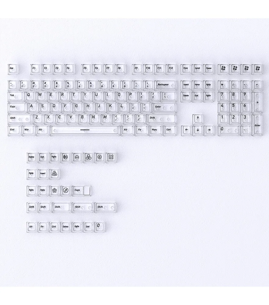 Matte crystal white keycap PC original 136-key small full set of mechanical keyboard engraving
Matte crystal white keycap PC original 136-key small full set of mechanical keyboard engraving