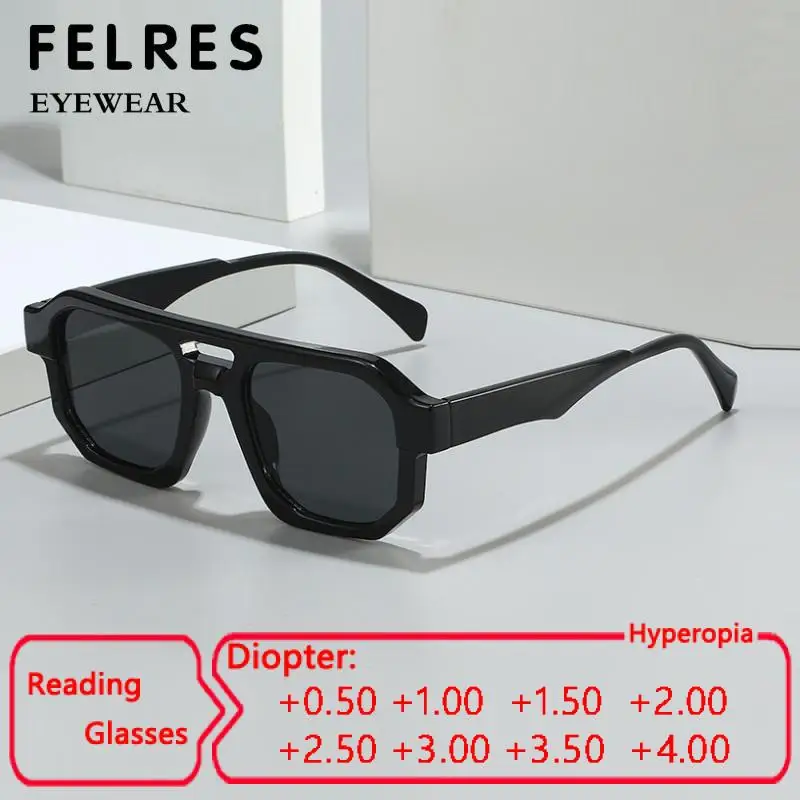 Luxury Double Bridge UV Protection Reading Glasses Women Personality Gray Lens Prescription Glasses Outdoor Shade Sunglasses
Luxury Double Bridge UV Protection Reading Glasses Women Personality Gray Lens Prescription Glasses Outdoor Shade Sunglasses