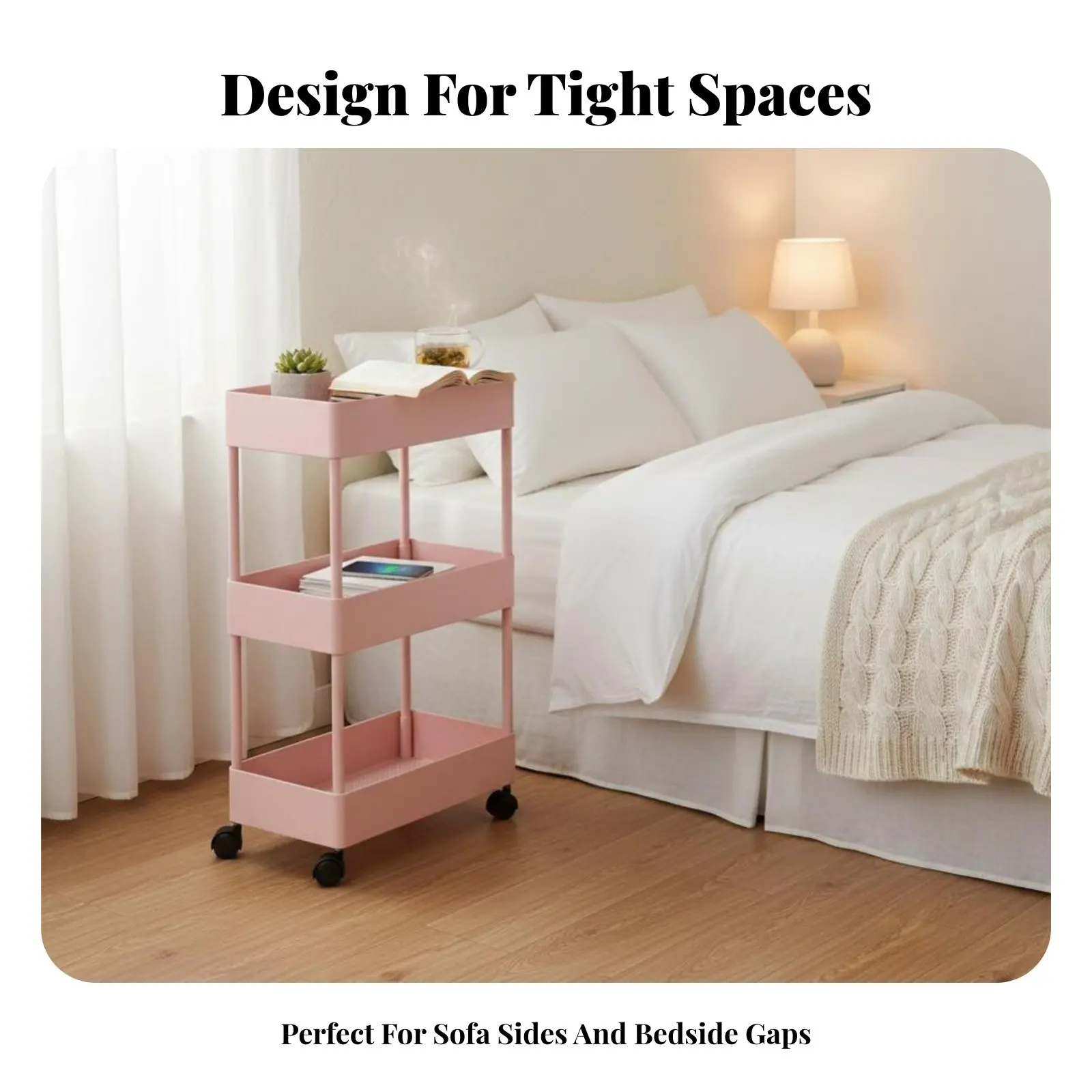 3-Tier Narrow Trolley Space-Saving 3-Tier Rolling Shelf Slim Design Easy Assembly for Parents
3-Tier Narrow Trolley Space-Saving 3-Tier Rolling Shelf Slim Design Easy Assembly for Parents