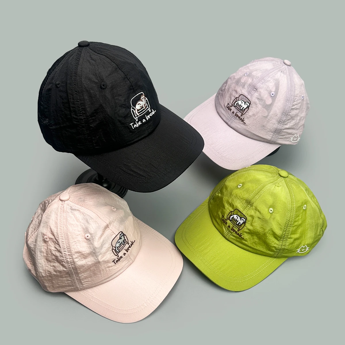 Cartoon Embroidered Cat Letters Baseball Hats New Unisex Sunshade Simple Breathable Quick Drying Versatile Fashion Peaked Caps
Cartoon Embroidered Cat Letters Baseball Hats New Unisex Sunshade Simple Breathable Quick Drying Versatile Fashion Peaked Caps