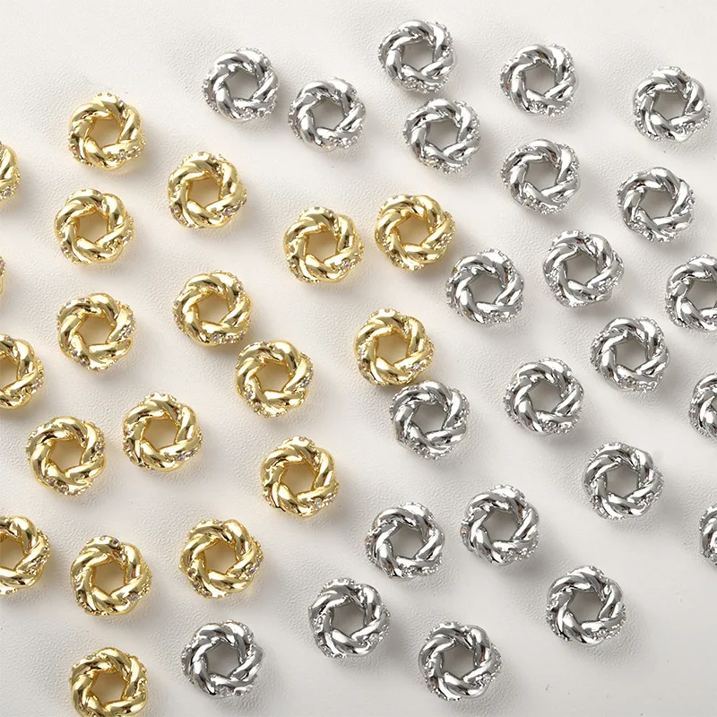 Copper Plated 14k Real Gold Color Twist Inlaid Zircon Flat Round Bead Diy Beaded Handmade Necklace Bracelet Material Accessories
Copper Plated 14k Real Gold Color Twist Inlaid Zircon Flat Round Bead Diy Beaded Handmade Necklace Bracelet Material Accessories