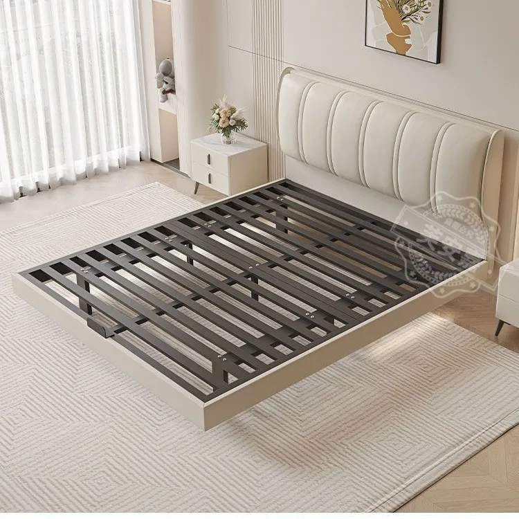 Suspended bed Master bedroom double bed Light luxury Nordic 1.2m modern simple soft bag leather bed French cream suspended
Suspended bed Master bedroom double bed Light luxury Nordic 1.2m modern simple soft bag leather bed French cream suspended