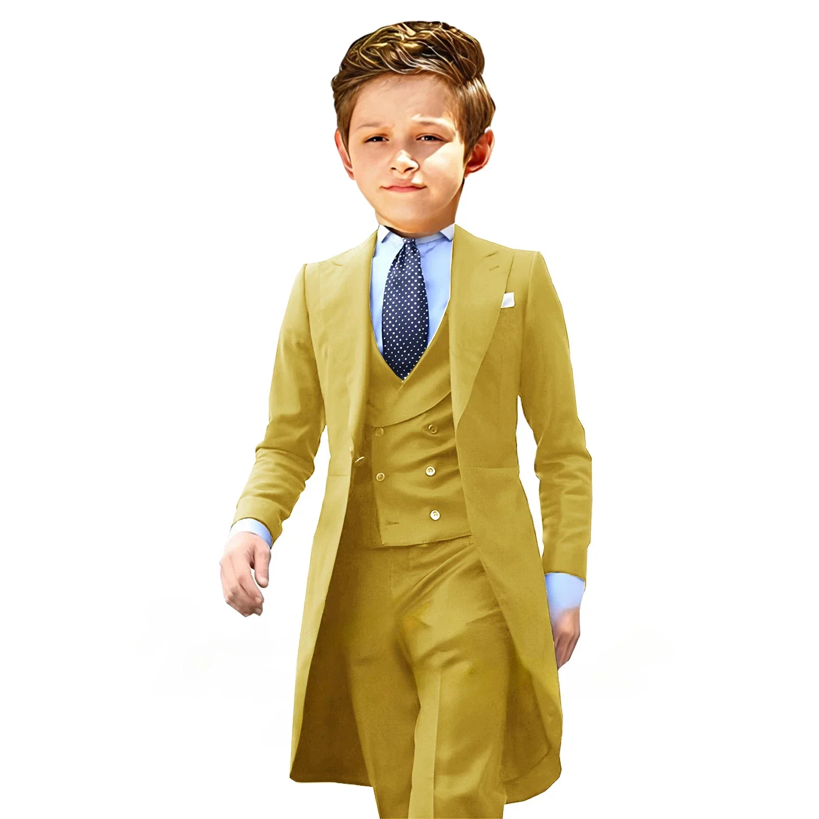 Boys Suits Royal Blue Long Jacket Tuxedo Single Breasted Kids Formal Business Blazer Pant Vest Three-Piece Suit Wedding Dress
Boys Suits Royal Blue Long Jacket Tuxedo Single Breasted Kids Formal Business Blazer Pant Vest Three-Piece Suit Wedding Dress