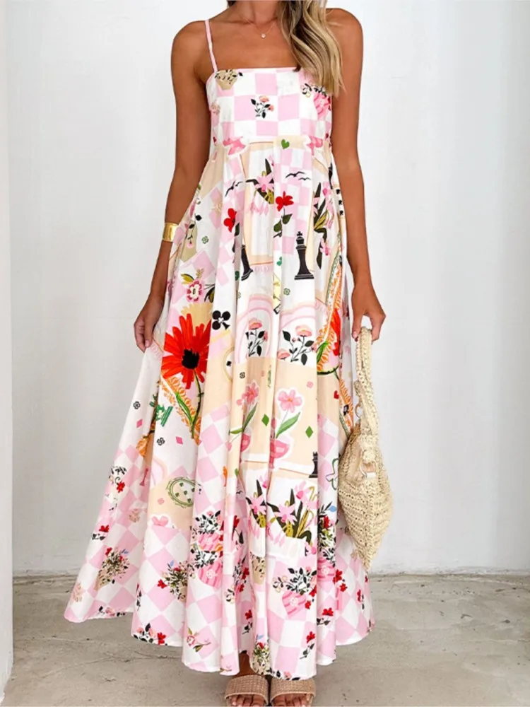 New Plant Floral Printed Party Long Dress Women 2025 Fashion Elegant Sexy Spaghetti Strap Ruffles Sleeveless Backless Vestidos
New Plant Floral Printed Party Long Dress Women 2025 Fashion Elegant Sexy Spaghetti Strap Ruffles Sleeveless Backless Vestidos
