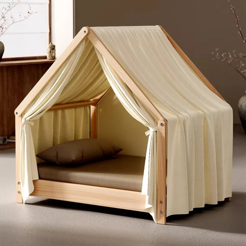 Kennel Tent Semi-closed Solid Wood Security Off The Ground Pet House Winter
Kennel Tent Semi-closed Solid Wood Security Off The Ground Pet House Winter