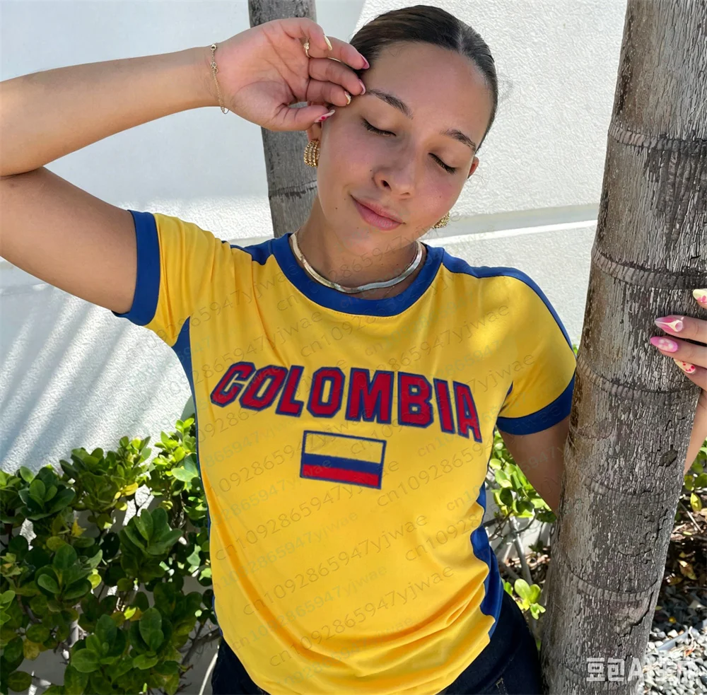 Colombia Y2k Football Jersey O-Neck Fashionable Streetwear Short Sleeved Tee Versatile Casual Top Summer Women'S T-Shirt
Colombia Y2k Football Jersey O-Neck Fashionable Streetwear Short Sleeved Tee Versatile Casual Top Summer Women'S T-Shirt