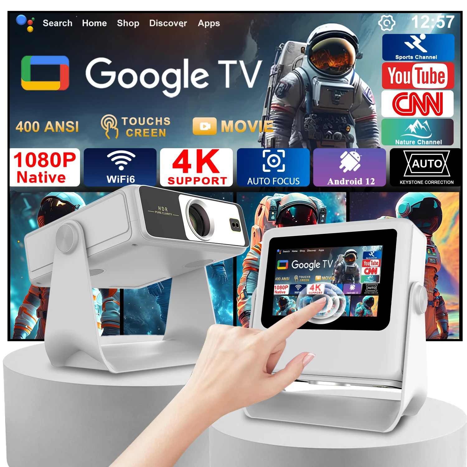 3-in-1 Tablet Projector 7" Screen Auto Keystone 4K HDMI USB BT Speaker Kids Learning Yoga Fitness
3-in-1 Tablet Projector 7" Screen Auto Keystone 4K HDMI USB BT Speaker Kids Learning Yoga Fitness