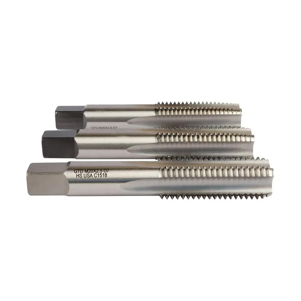 Right Hand Thread Taper Plug Bottom Chamfer Set, 4 Pieces, M20x2.5, HSS, Uncoated
Right Hand Thread Taper Plug Bottom Chamfer Set, 4 Pieces, M20x2.5, HSS, Uncoated