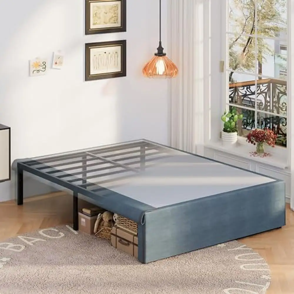 Metal King Bed Frame with Fabric Cover Included Sturdy 16 Inch Platform Bed Frame King Size with Storage No Box Spring Needed
Metal King Bed Frame with Fabric Cover Included Sturdy 16 Inch Platform Bed Frame King Size with Storage No Box Spring Needed