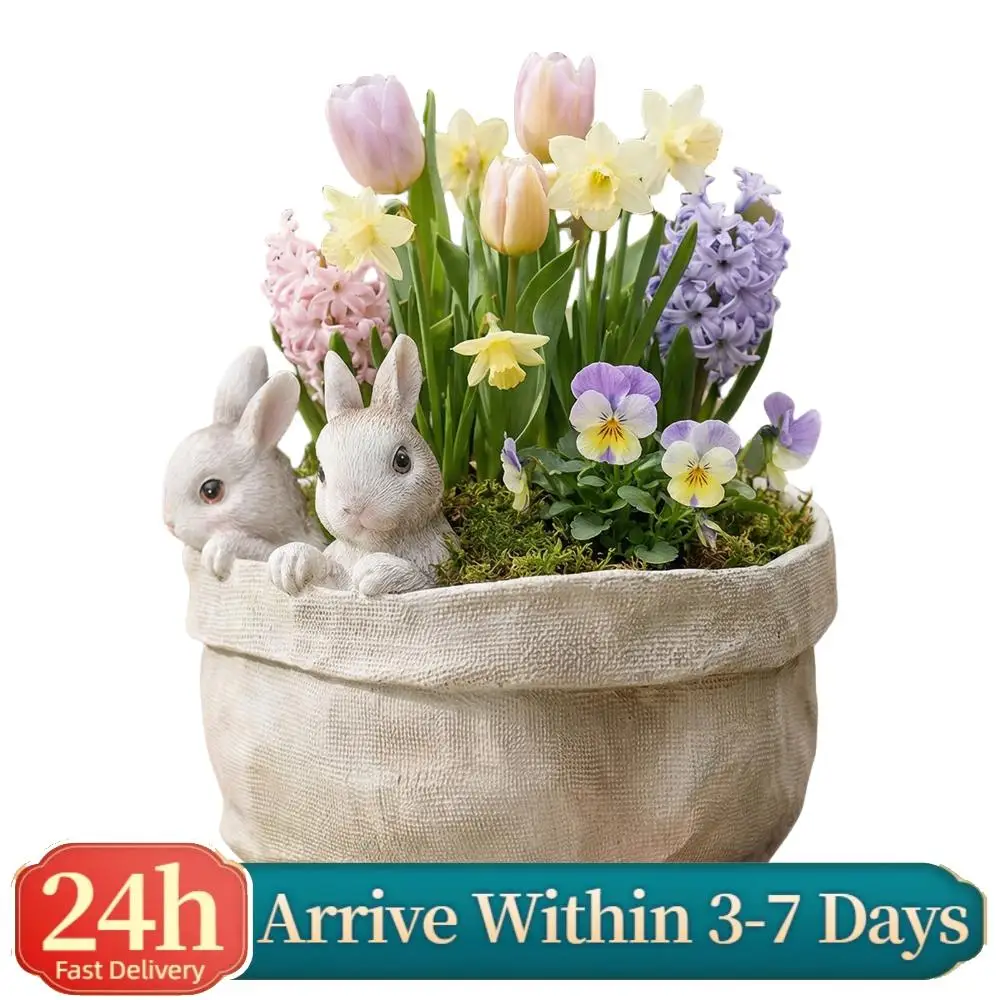 Милый цветочный горшок в виде кролика, многофункциональное украшение в виде пасхального зайца, милый цветочный горшок в скандинавском стиле для декора дома, двора и газона
Милый цветочный горшок в виде кролика, многофункциональное украшение в виде пасхального зайца, милый цветочный горшок в скандинавском стиле для декора дома, двора и газона