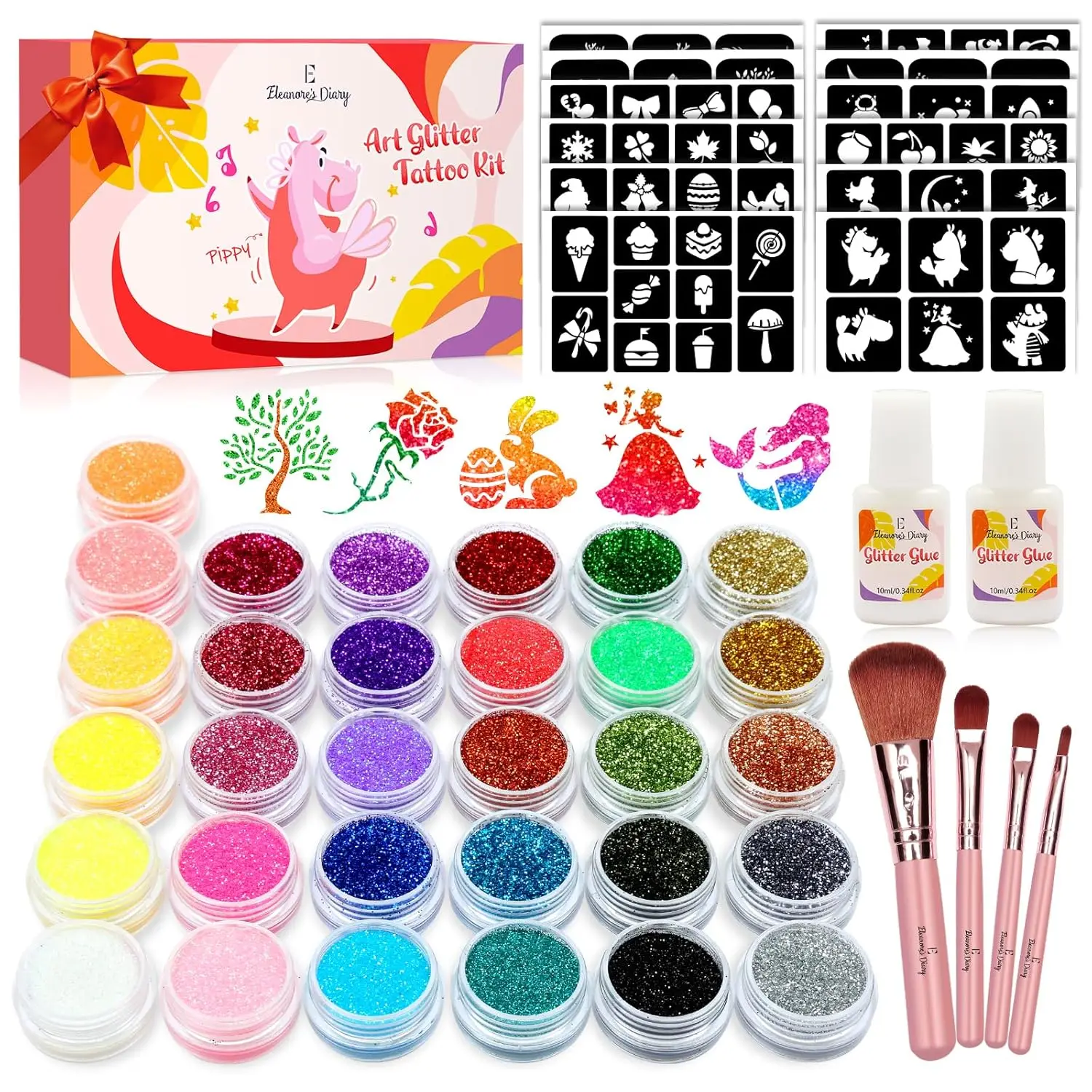31 Glitter Colors & 165 Stencils Temporary Tattoo Kit for Kids, Safe Glitter Makeup Set, Birthday Gift for Girls Boys
31 Glitter Colors & 165 Stencils Temporary Tattoo Kit for Kids, Safe Glitter Makeup Set, Birthday Gift for Girls Boys