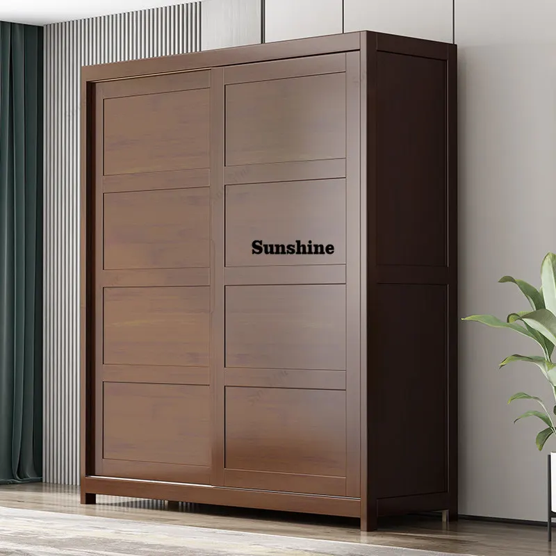 Nordic solid wood sliding door wardrobe, modern simple log two-door bedroom sliding door wardrobe
Nordic solid wood sliding door wardrobe, modern simple log two-door bedroom sliding door wardrobe