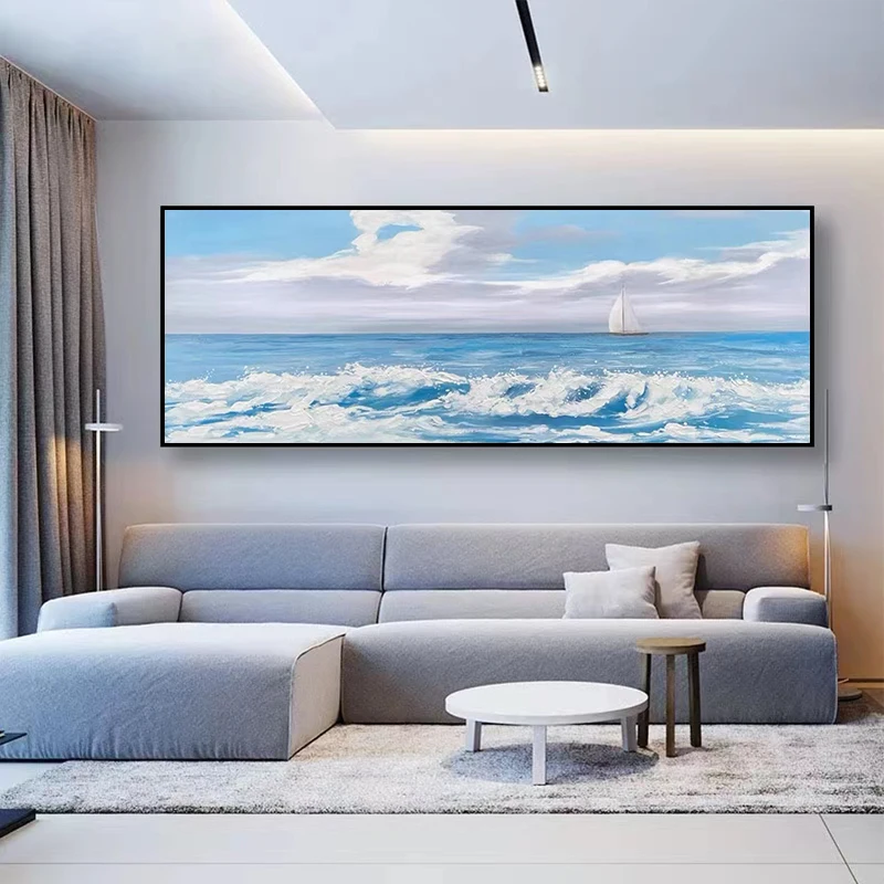 Modern Hand-painted Living Room Oil Painting Horizontal Version of the Wave Sofa Background Decorative Painting Landscape Mural
Modern Hand-painted Living Room Oil Painting Horizontal Version of the Wave Sofa Background Decorative Painting Landscape Mural