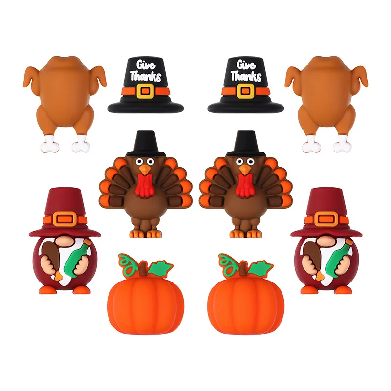 5/10PCS Focal Beads Silicone Thanksgiving Day 3D Turkey Pen Bead For Jewelry Making DIY Handmade Necklace Brooches Accessory
5/10PCS Focal Beads Silicone Thanksgiving Day 3D Turkey Pen Bead For Jewelry Making DIY Handmade Necklace Brooches Accessory