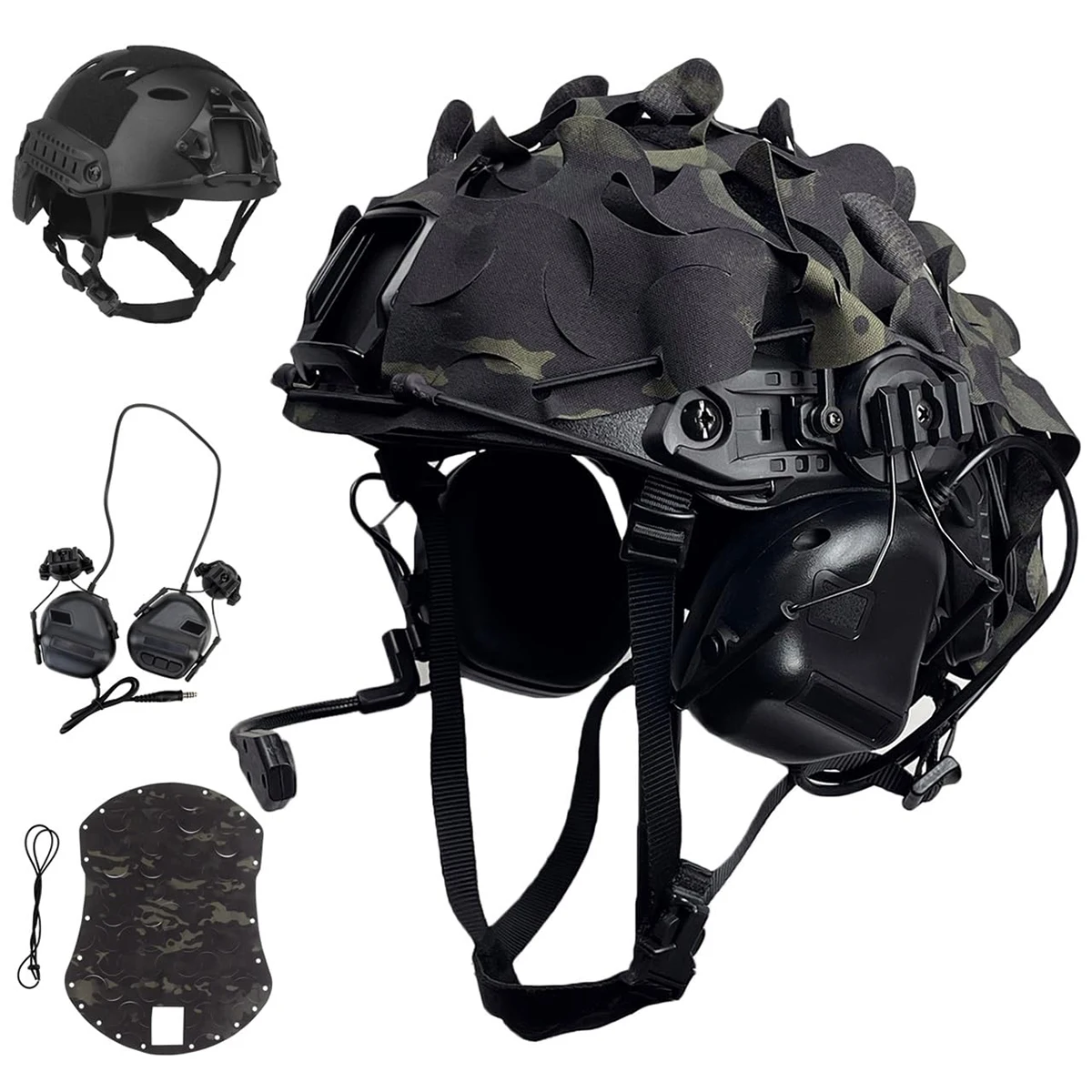 Tactical Paintball Helmet with Communication Headset Helmet Cover Adjustable Size for Airsoft Paintball Outdoor Hunting Shooting
Tactical Paintball Helmet with Communication Headset Helmet Cover Adjustable Size for Airsoft Paintball Outdoor Hunting Shooting