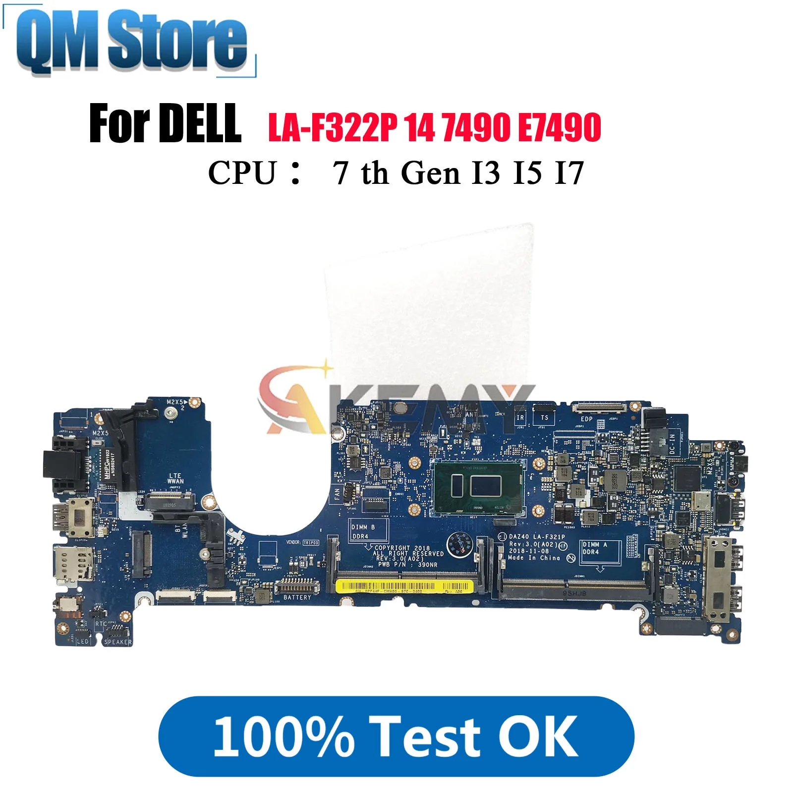 For DELL Latitude 7490 LA-F322P Notebook Mainboard, Supports i3 i5 i7 CPU and LA-F321P, 0PXMYG 084GNT 0M44N6 100% Fully Tested
For DELL Latitude 7490 LA-F322P Notebook Mainboard, Supports i3 i5 i7 CPU and LA-F321P, 0PXMYG 084GNT 0M44N6 100% Fully Tested