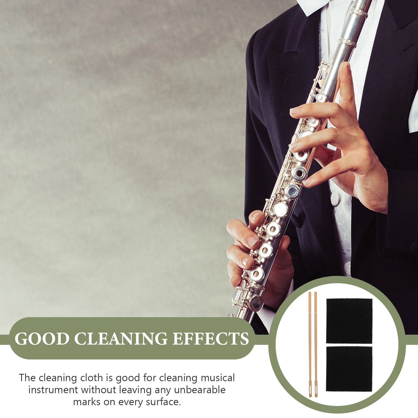 Flute Cleaning Kit Cloth Rod Set for Musical Instruments No Scratches Fingerprint Oil Stain Removal Flute Clean Tool
Flute Cleaning Kit Cloth Rod Set for Musical Instruments No Scratches Fingerprint Oil Stain Removal Flute Clean Tool