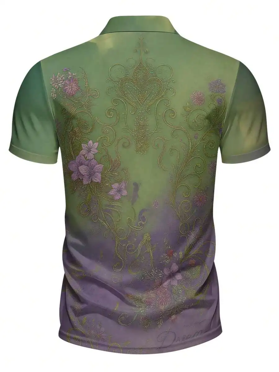 Mens Green Purple Gradient Floral Print Short Sleeve Shirt Casual Summer Wear
Mens Green Purple Gradient Floral Print Short Sleeve Shirt Casual Summer Wear
