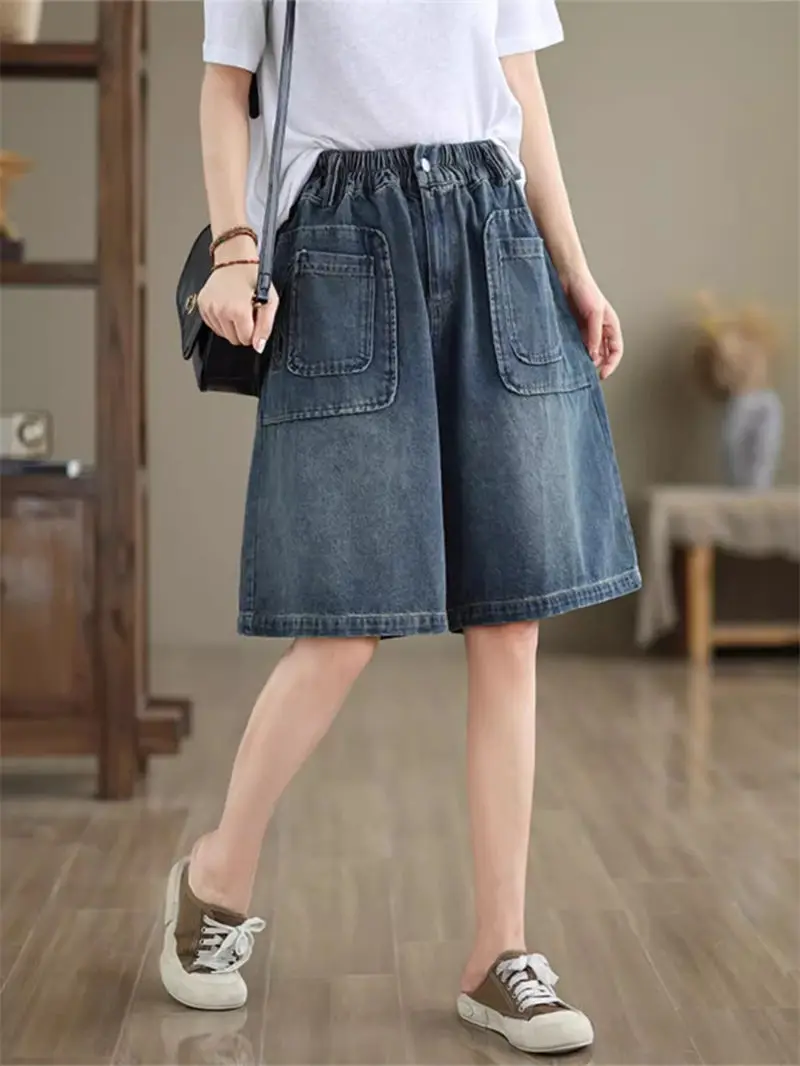 High Waist Denim Shorts For Women's Summer 2024 New Loose Oversized A-Line Versatile Cropped Pants Jeans K1606
High Waist Denim Shorts For Women's Summer 2024 New Loose Oversized A-Line Versatile Cropped Pants Jeans K1606