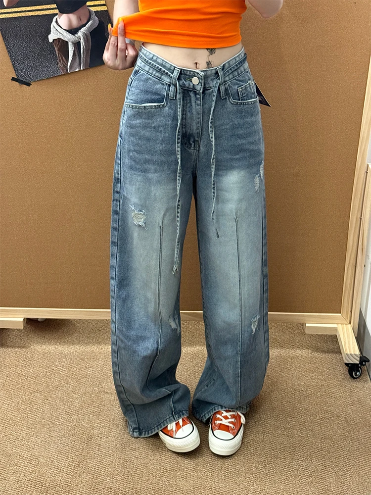 Retro Distressed American Hot Girl Design Split Jeans Women Summer New Vintage Wear out Floor-Length Pants Natural Waist
Retro Distressed American Hot Girl Design Split Jeans Women Summer New Vintage Wear out Floor-Length Pants Natural Waist