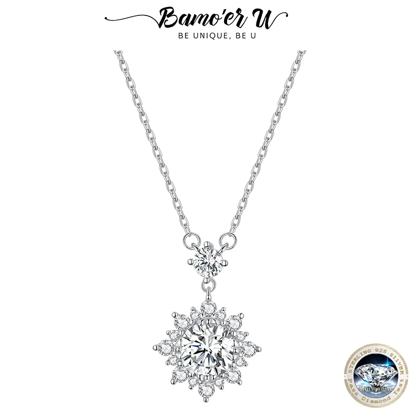 Bamoer U 1CT Moissanite Necklace 925 Sterling Silver Unique Zircon Surrounding Design Certified Necklace Women Fine Jewelry VVS1
Bamoer U 1CT Moissanite Necklace 925 Sterling Silver Unique Zircon Surrounding Design Certified Necklace Women Fine Jewelry VVS1