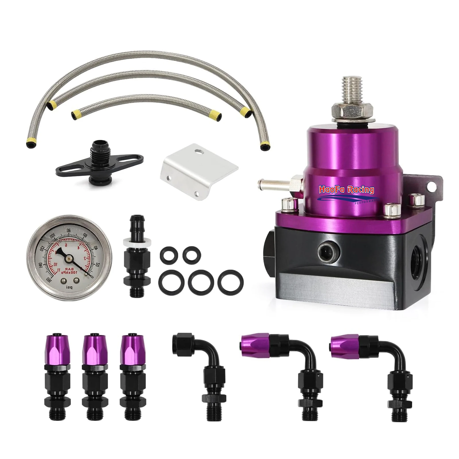 AN6 Universal Adjustable Fuel Pressure Regulator With Gauge+AN6 Fuel Line Hose Fittings End Kit Hoses Connectors Aluminum Alloy
AN6 Universal Adjustable Fuel Pressure Regulator With Gauge+AN6 Fuel Line Hose Fittings End Kit Hoses Connectors Aluminum Alloy