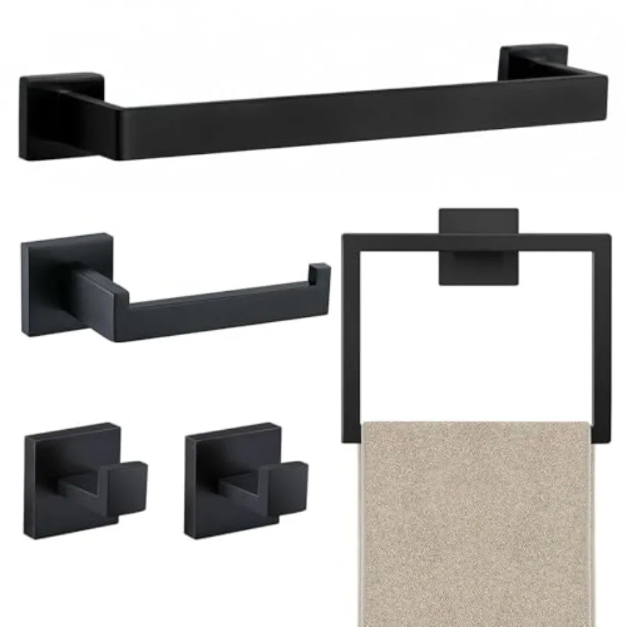 5 Piece Bathroom Towel Bar Set - SUS304 Stainless Steel Bath Towel Holder 15.7 Inch Towel Racks for Bathroom Wall Mounted Bathr
5 Piece Bathroom Towel Bar Set - SUS304 Stainless Steel Bath Towel Holder 15.7 Inch Towel Racks for Bathroom Wall Mounted Bathr