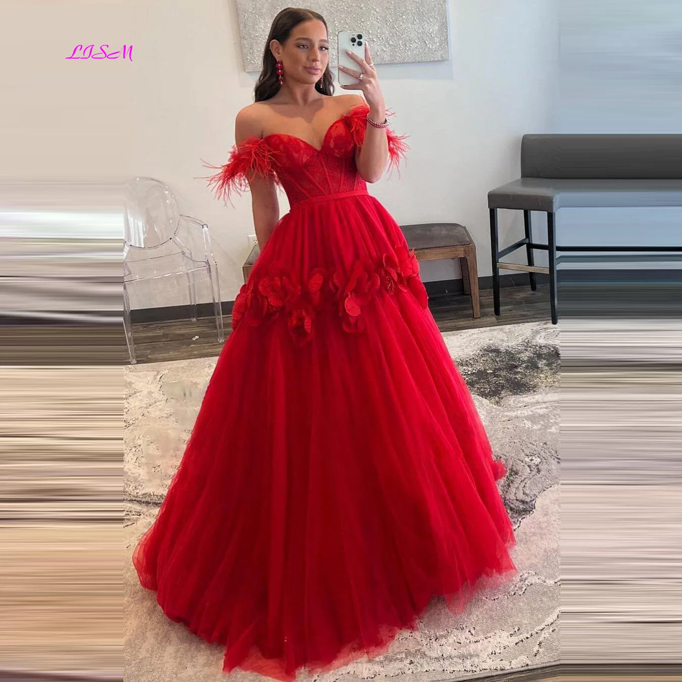 Red A-Line Corset Long Prom Dress with 3D Flowers Elegant Off the Shoulder Lace Evening Dresses Plus Size Princess Party Gowns
Red A-Line Corset Long Prom Dress with 3D Flowers Elegant Off the Shoulder Lace Evening Dresses Plus Size Princess Party Gowns