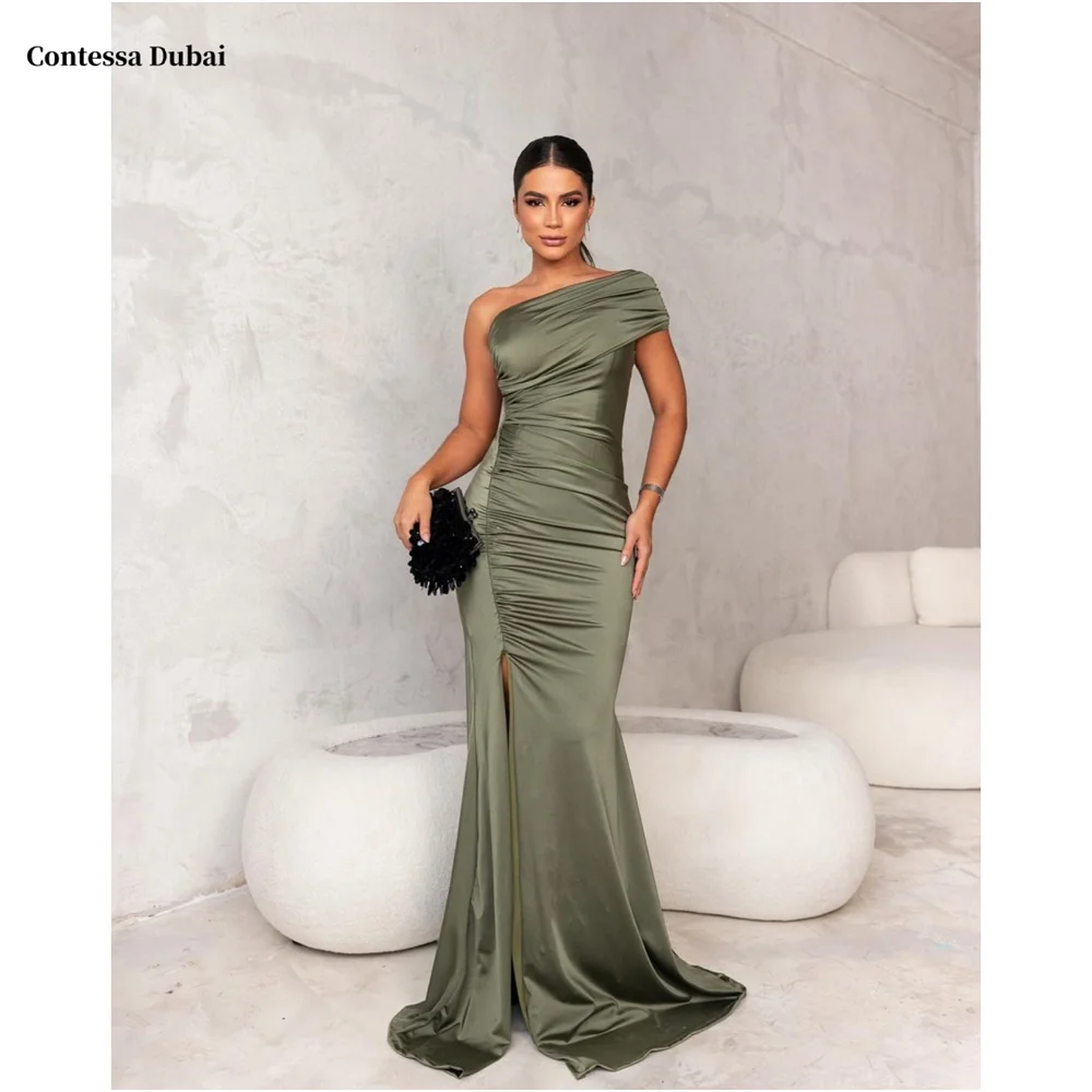 Contessa Dubai Green Mermaid Side High Split Prom Dresses на одно плечо по индивидуальному заказу فساتين условия придворного шлейфа
Contessa Dubai Green Mermaid Side High Split Prom Dresses на одно плечо по индивидуальному заказу فساتين условия придворного шлейфа