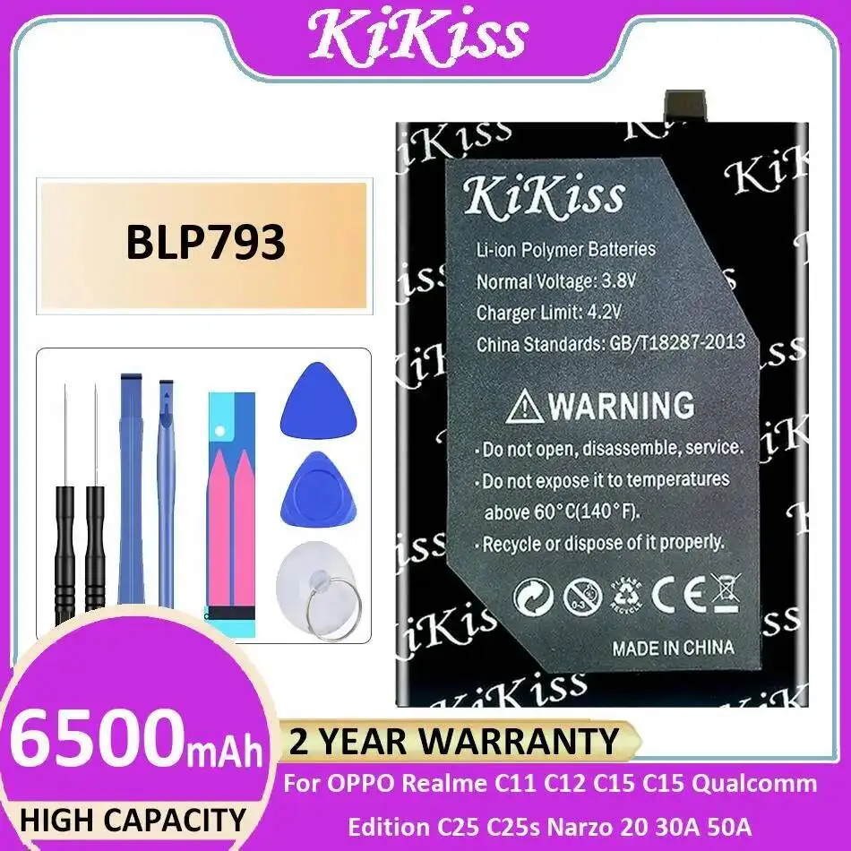 Долговечный аккумулятор BLP793 6500 мАч для мобильного телефона Oppo Realme C11 C12 C15 Qualcomm Edition C25 C25s Narzo 20 30A 50A
Долговечный аккумулятор BLP793 6500 мАч для мобильного телефона Oppo Realme C11 C12 C15 Qualcomm Edition C25 C25s Narzo 20 30A 50A