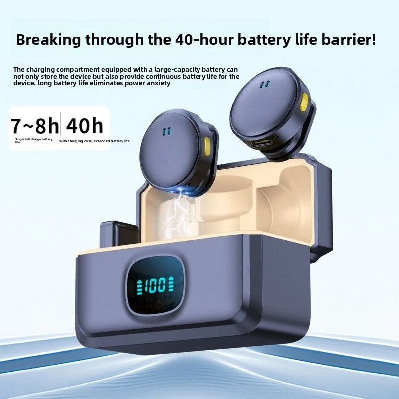 Wireless Lavalier Microphone With Power Display Charging Case Plug and Play Smart Phone Microphone for Live Broadcast Recording
Wireless Lavalier Microphone With Power Display Charging Case Plug and Play Smart Phone Microphone for Live Broadcast Recording