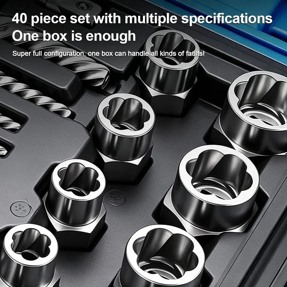 Garage Workshop High Torque Bolt Extractor Rust Proof Hardened Screw Remover Non-slip Heavy Duty Nut Extractor Mechanical Repair
Garage Workshop High Torque Bolt Extractor Rust Proof Hardened Screw Remover Non-slip Heavy Duty Nut Extractor Mechanical Repair
