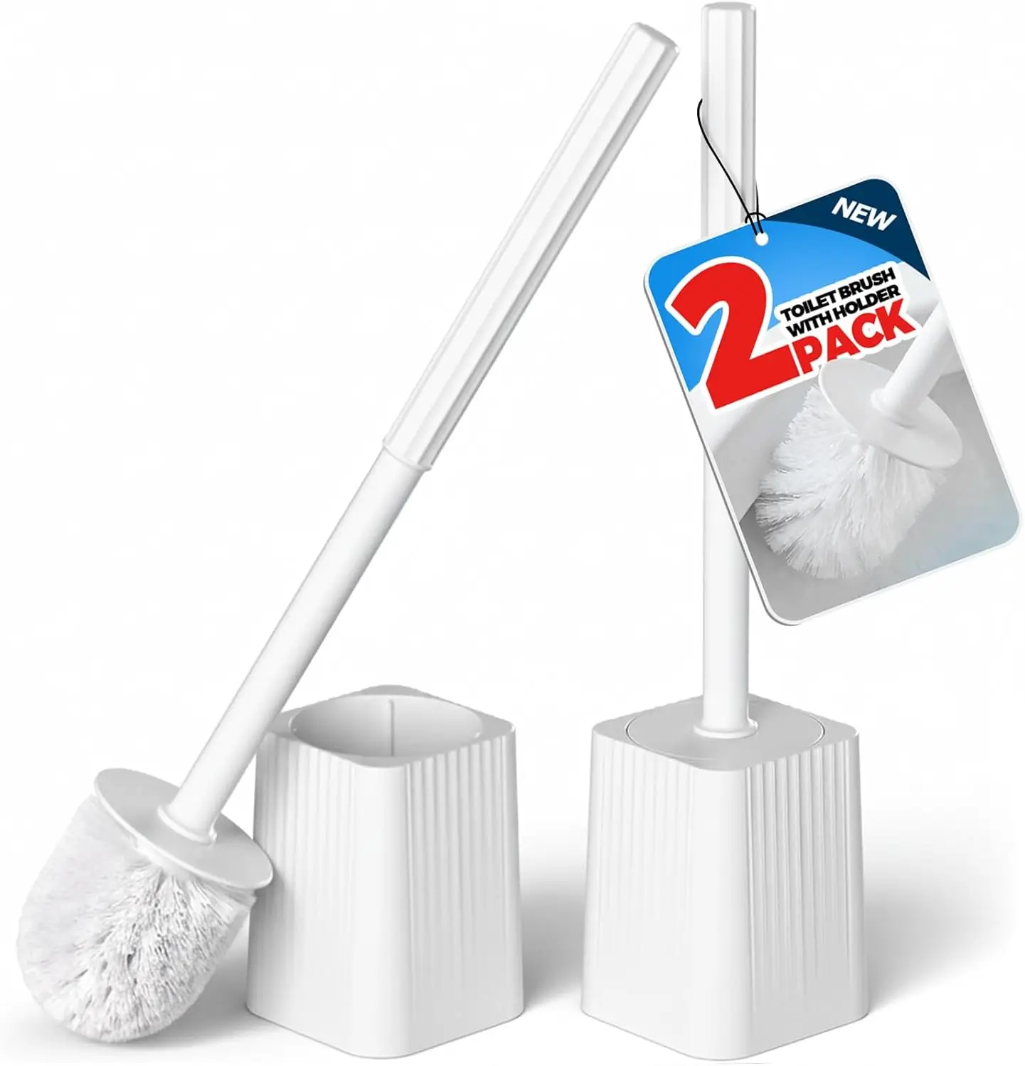 2 Pack Toilet Bowl Brush and Holder Set with Drip-Proof Bases for Bathroom Cleaning and Storage
2 Pack Toilet Bowl Brush and Holder Set with Drip-Proof Bases for Bathroom Cleaning and Storage