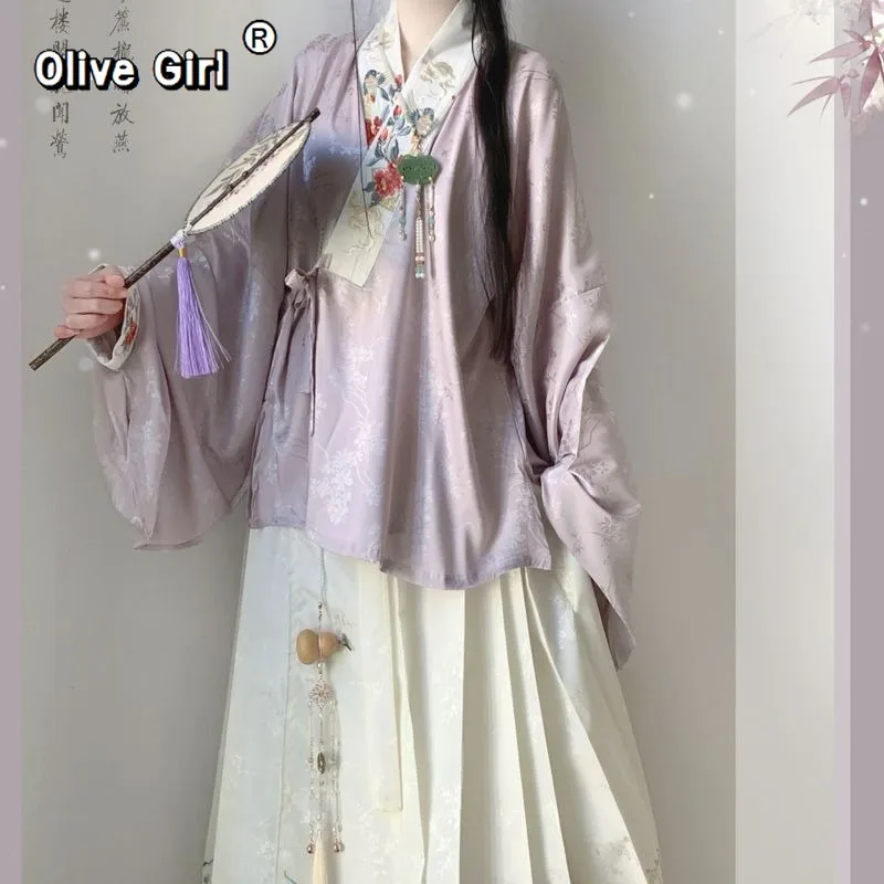 Olivegirl Original Ming Dynasty Hanfu Women's Chinese Embroidered Jacquard Shirt Jacquard Horse-face Skirt Spring Autumn
Olivegirl Original Ming Dynasty Hanfu Women's Chinese Embroidered Jacquard Shirt Jacquard Horse-face Skirt Spring Autumn