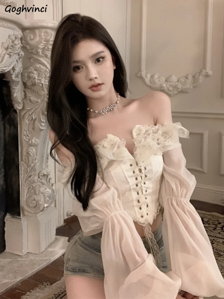 Однотонные рубашки женские в стиле пэчворк, облегающие, с длинным рукавом, весенние, кружевные, в корейском стиле, универсальный дизайн, Fairycore, женская уличная одежда 
Однотонные рубашки женские в стиле пэчворк, облегающие, с длинным рукавом, весенние, кружевные, в корейском стиле, универсальный дизайн, Fairycore, женская уличная одежда