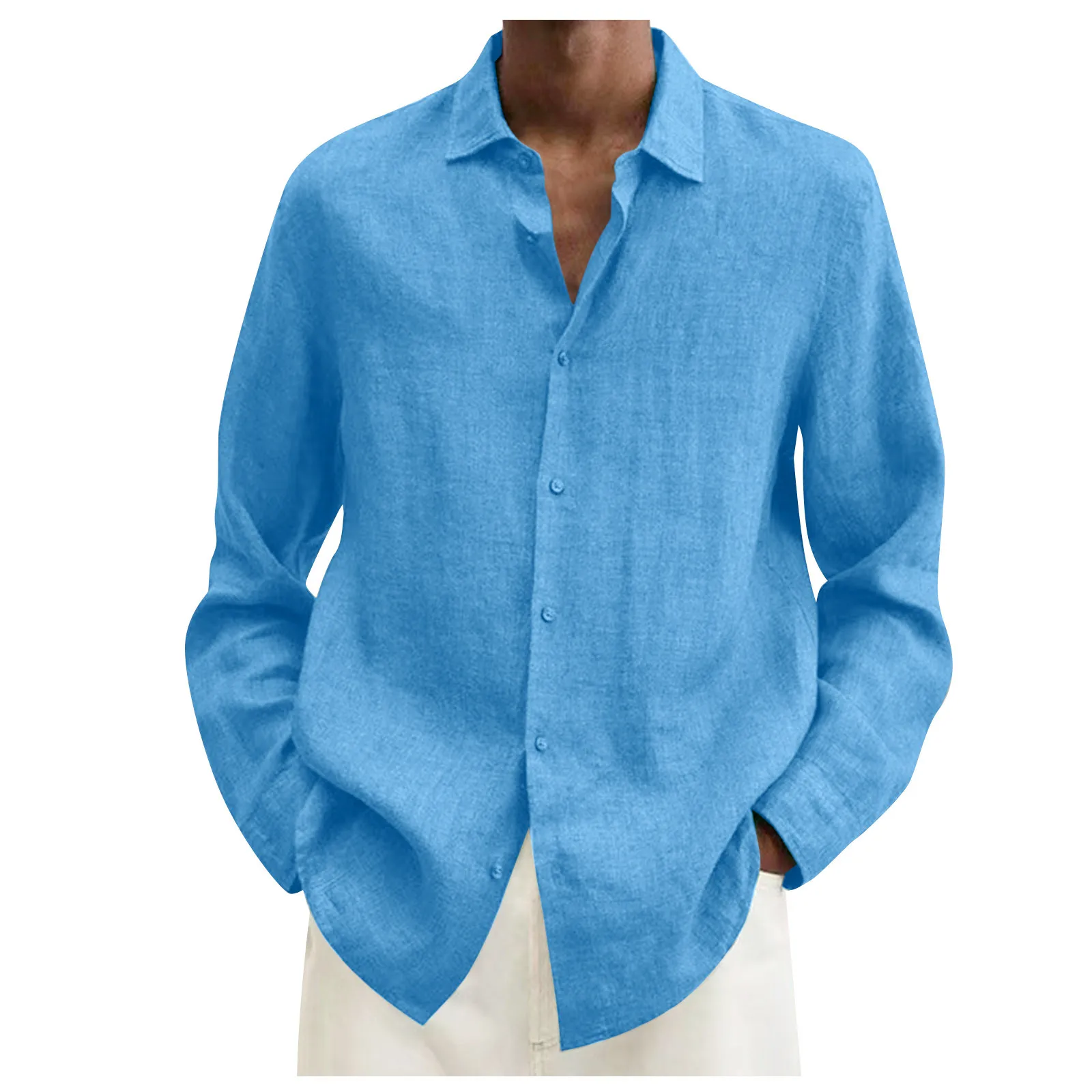 Spring Summer Men's Shirts Casual Cotton Linen Blouse Solid Color Long Sleeve Loose Shirts Handsome Men Clothing Lapel Top
Spring Summer Men's Shirts Casual Cotton Linen Blouse Solid Color Long Sleeve Loose Shirts Handsome Men Clothing Lapel Top