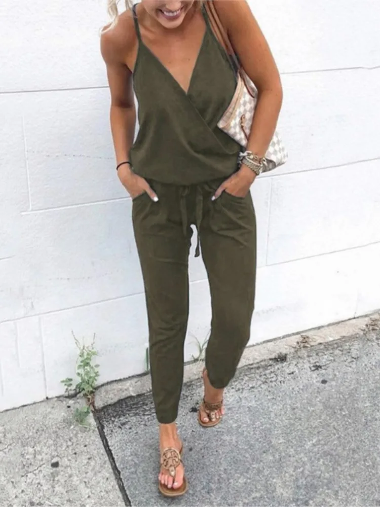 Summer Female Clothes Women's Casual Sleeveless Jumpsuit Temperament Commuting Women Lace Up Design Fashion High Waist Jumpsuits
Summer Female Clothes Women's Casual Sleeveless Jumpsuit Temperament Commuting Women Lace Up Design Fashion High Waist Jumpsuits