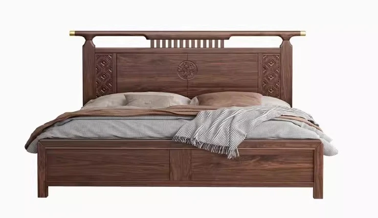 South American Walnut, New Chinese Double Bed, High-end Atmosphere 1.8 Meters for Home Use, 1.5 Master Bedroom New in 2025
South American Walnut, New Chinese Double Bed, High-end Atmosphere 1.8 Meters for Home Use, 1.5 Master Bedroom New in 2025
