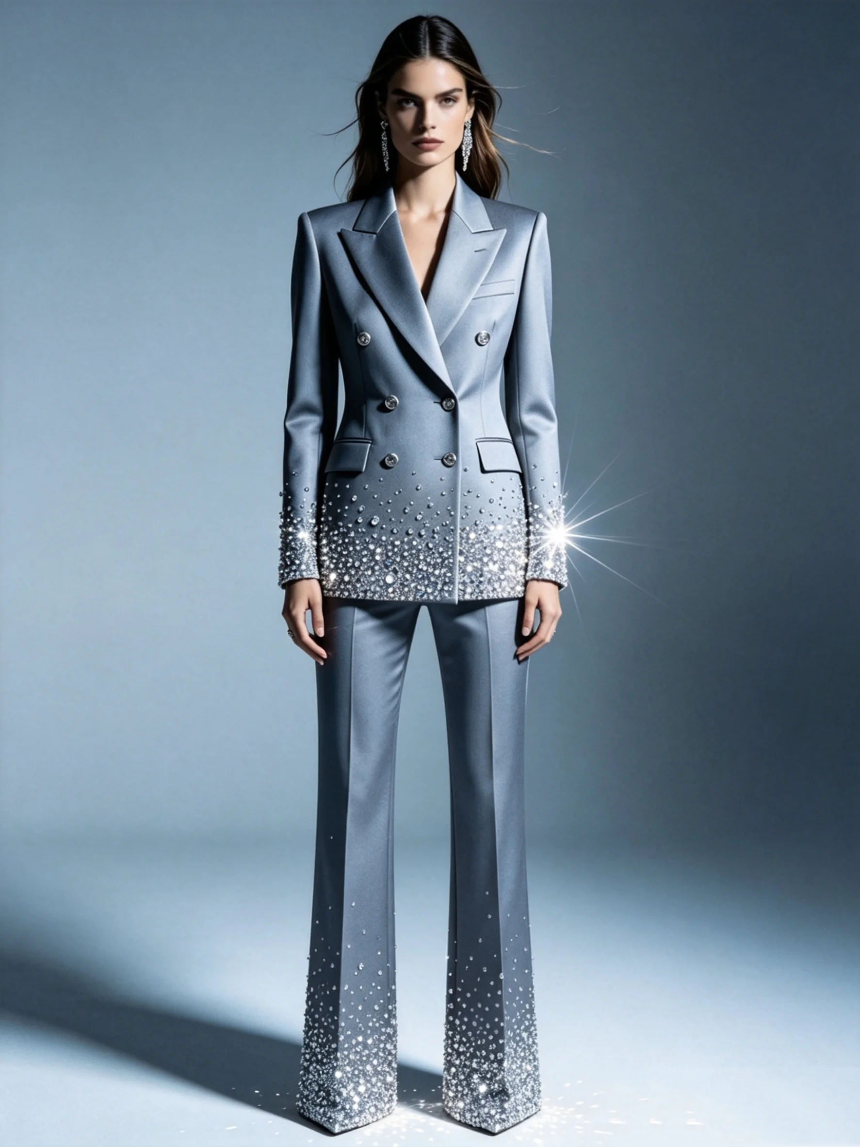 Light Blue Crystals Women Suit Set 2 Pcs Blazer Pants Spring Autumn Customized Formal Office Wedding Tuxedos Coat Prom Jacket
Light Blue Crystals Women Suit Set 2 Pcs Blazer Pants Spring Autumn Customized Formal Office Wedding Tuxedos Coat Prom Jacket