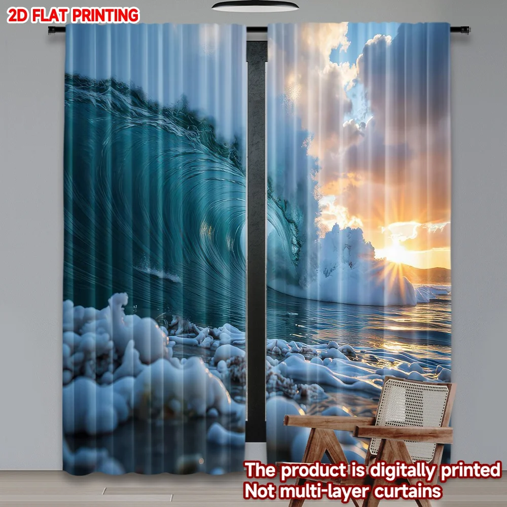 2D flat printing 2pcs Window Curtains Sunlit Ocean Wave Digital Printed Polyester Drapes Birthday Party for living room decor
2D flat printing 2pcs Window Curtains Sunlit Ocean Wave Digital Printed Polyester Drapes Birthday Party for living room decor