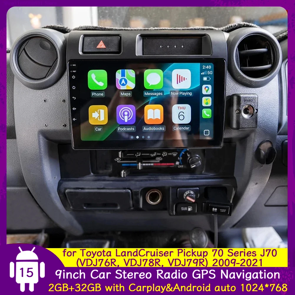 9''Car Stereo GPS Navigation for Toyota LandCruiser Pickup 70 Series J70 VDJ76R, VDJ78R, VDJ79R 2009-2021 Android15 with Carplay
9''Car Stereo GPS Navigation for Toyota LandCruiser Pickup 70 Series J70 VDJ76R, VDJ78R, VDJ79R 2009-2021 Android15 with Carplay
