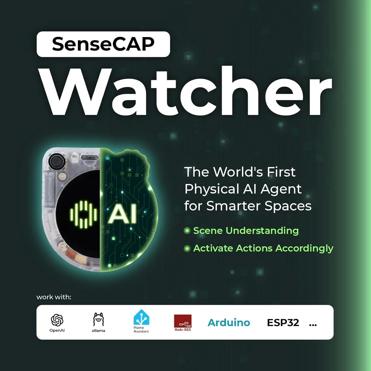 ИИ-чатбот SenseCAP | Умный голосовой помощник с функцией визуального распознавания, многоязычным взаимодействием, для настольных устройств
ИИ-чатбот SenseCAP | Умный голосовой помощник с функцией визуального распознавания, многоязычным взаимодействием, для настольных устройств