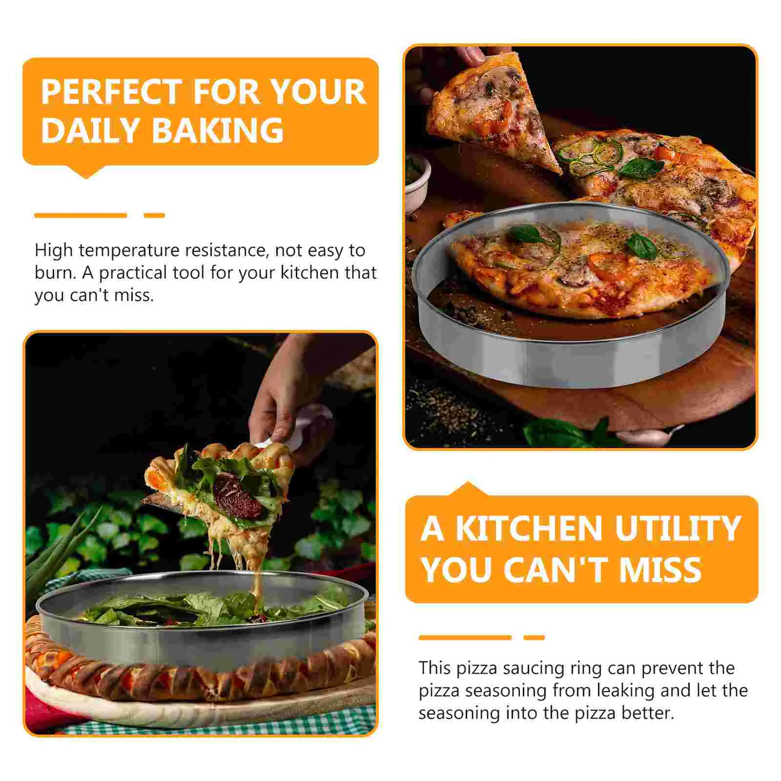 Pizza Serving Ring Seasoning Holder Stainless Steel Home Baking Tools Crust Muffin Household Crumpets Kitchen Gadget Accessory
Pizza Serving Ring Seasoning Holder Stainless Steel Home Baking Tools Crust Muffin Household Crumpets Kitchen Gadget Accessory