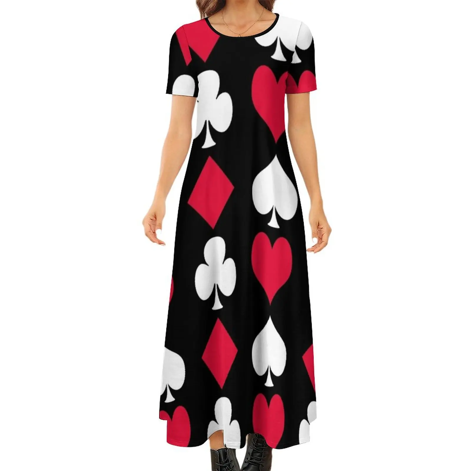 Playing Card Suits Inverted Round Neck Short Sleeve Dress ladies dresses for special occasion women"s evening dresses 2024
Playing Card Suits Inverted Round Neck Short Sleeve Dress ladies dresses for special occasion women"s evening dresses 2024