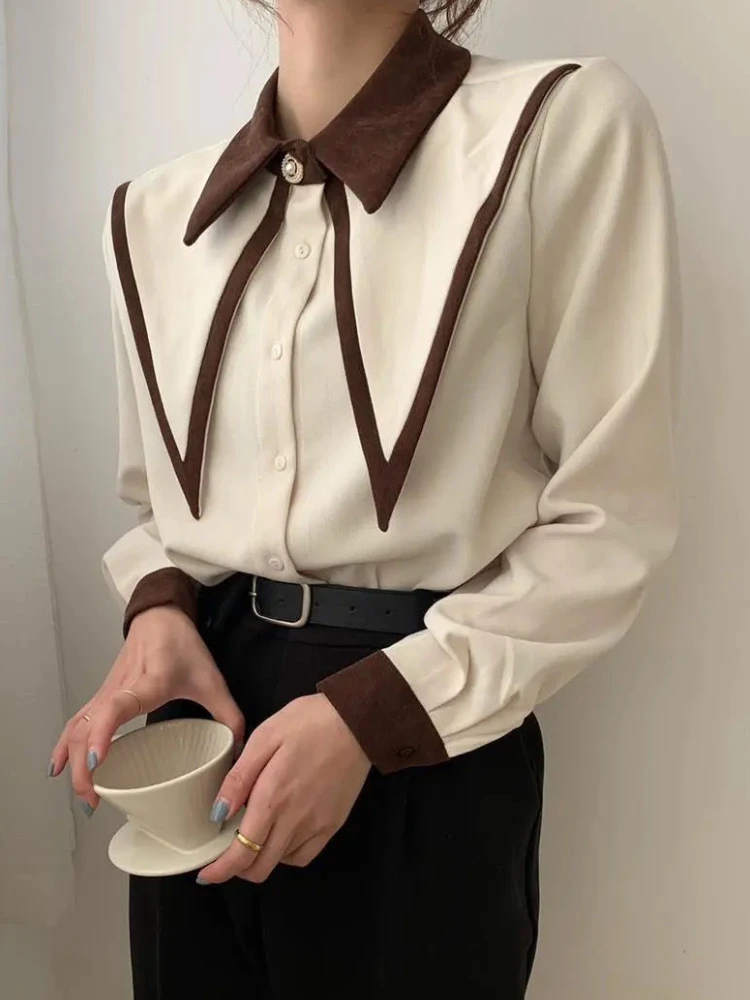 Black Long Sleeve Shirts Casual Vintage Loose Women's Elegant Blouse Korean Fashion Versatile Turn-down Collar Women's Shirt
Black Long Sleeve Shirts Casual Vintage Loose Women's Elegant Blouse Korean Fashion Versatile Turn-down Collar Women's Shirt
