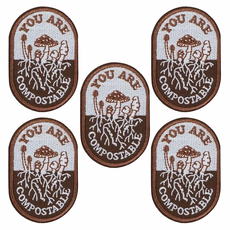 5 Vintage Mushroom Embroidery Iron-On Patches "You Are" Funny Natural Quotes Embroidery Appliques for Jackets, Backpacks, Hats, and Clothing Decoration
5 Vintage Mushroom Embroidery Iron-On Patches "You Are" Funny Natural Quotes Embroidery Appliques for Jackets, Backpacks, Hats, and Clothing Decoration