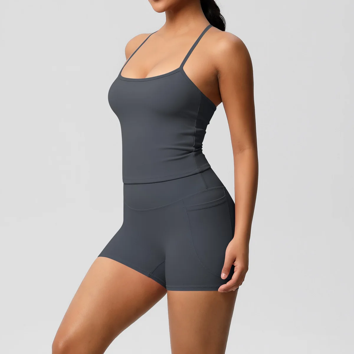 Seamless Solid Color Cloud Feeling Pocket Yoga Shorts Sports Fitness Beautiful Back Breathable Vest Fitness Yoga Two-piece Set
Seamless Solid Color Cloud Feeling Pocket Yoga Shorts Sports Fitness Beautiful Back Breathable Vest Fitness Yoga Two-piece Set