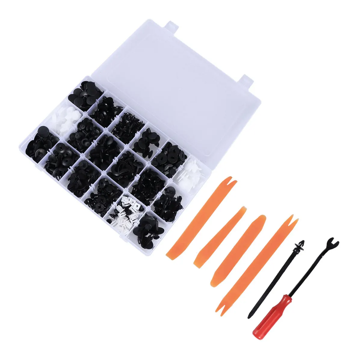 435pcs Car Door Clips Push Pins Fasteners Heavy Duty Black Nylon Vibration Resistant Easy Removal Bumper Shield
435pcs Car Door Clips Push Pins Fasteners Heavy Duty Black Nylon Vibration Resistant Easy Removal Bumper Shield